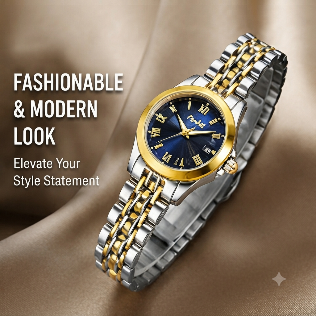 POSHI 935 Women's Quartz Watch – Luxury Stainless Steel Waterproof Fashion Watch