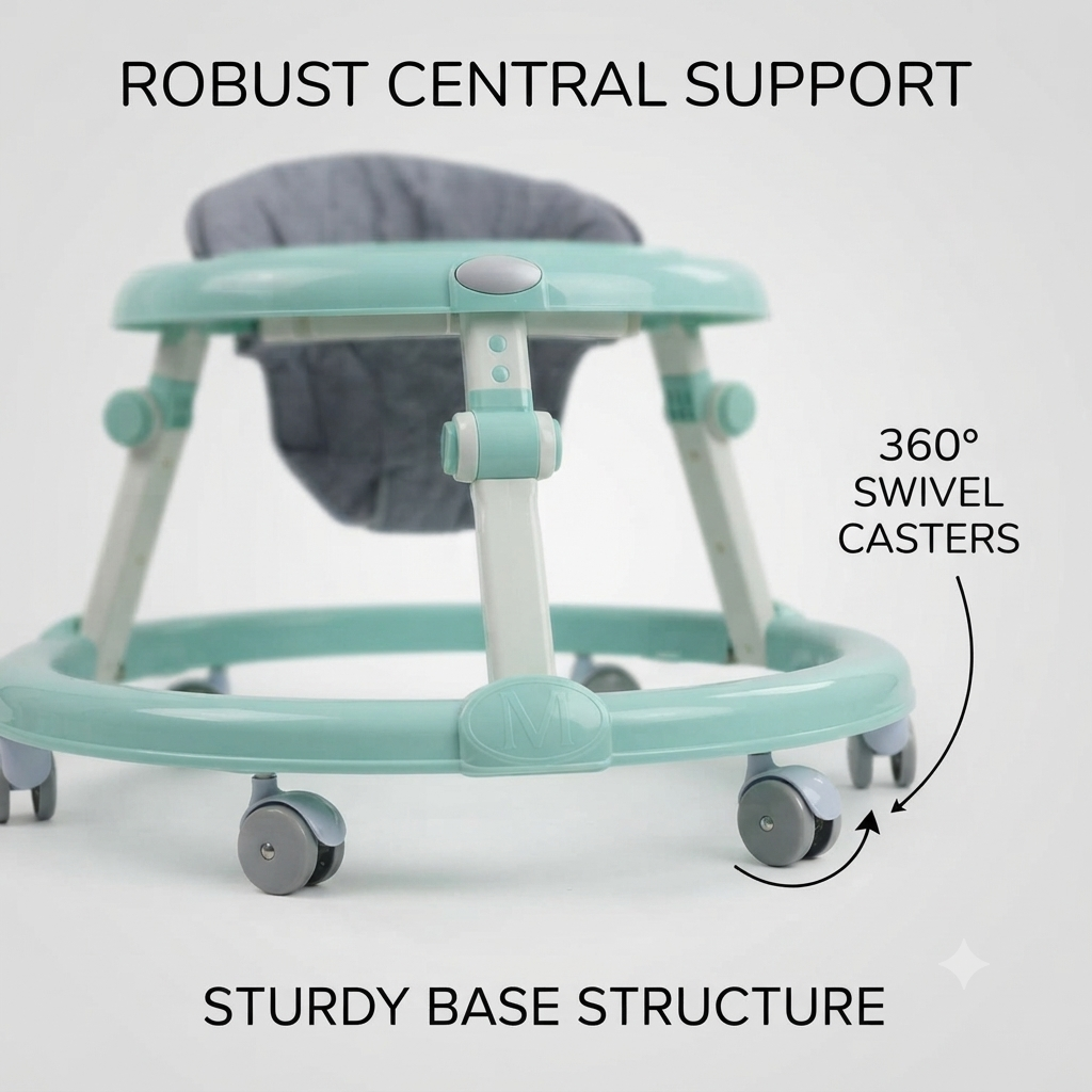 360° Rotating Baby Walker – Adjustable Infant Walker with Comfortable Seat