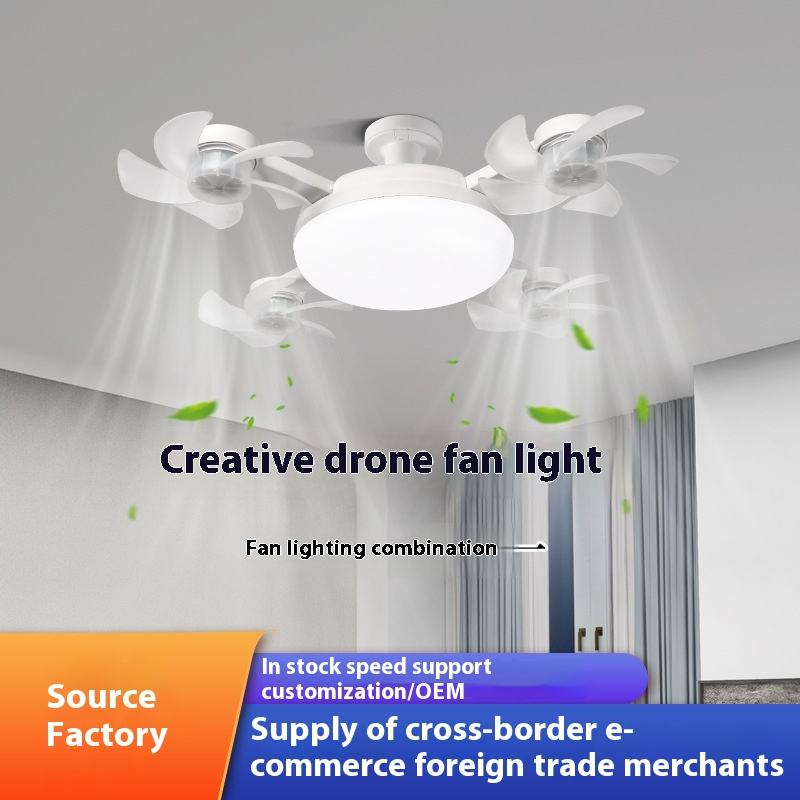 Fan – Foldable LED Lamp with Remote Control, Adjustable Wind Speed & Dimmable Lighting