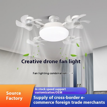Fan – Foldable LED Lamp with Remote Control, Adjustable Wind Speed & Dimmable Lighting
