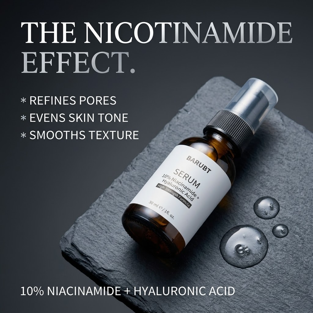 BARUBT Niacinamide Hyaluronic Acid Essence – Hydrating & Radiance-Boosting Facial Serum for Dry Skin