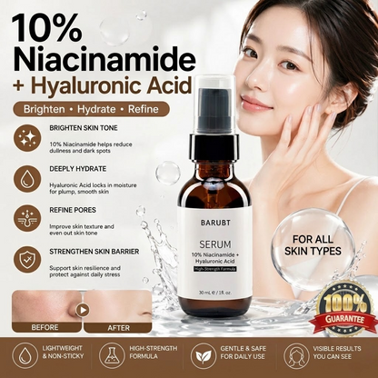 BARUBT Niacinamide Hyaluronic Acid Essence – Hydrating & Radiance-Boosting Facial Serum for Dry Skin