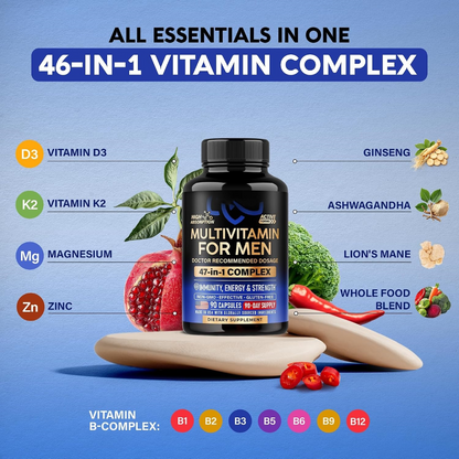Multivitamin 46-Component Capsules – Vitamins, Minerals & Daily Energy Support