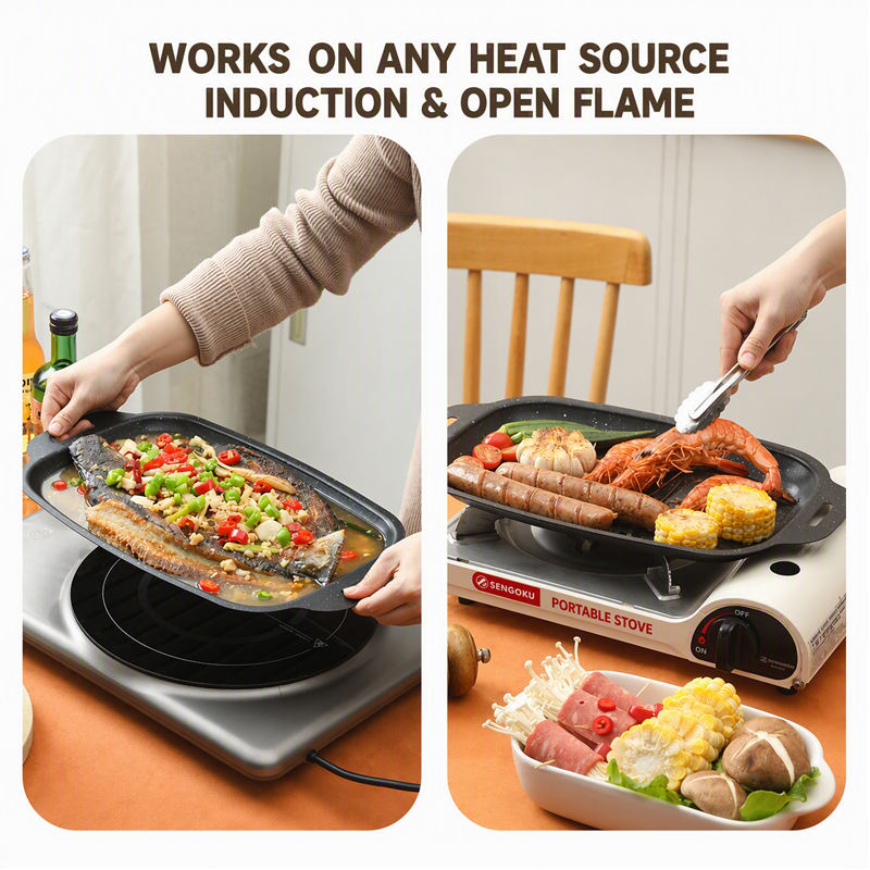 Eco-Friendly Steel Roasting Pan – Non-Stick Fish & Turkey Grill Tray for Oven Baking
