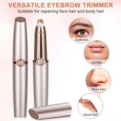 2-in-1 Rechargeable Eyebrow Trimmer – LED Precision Facial Hair Remover & Portable Body Razor