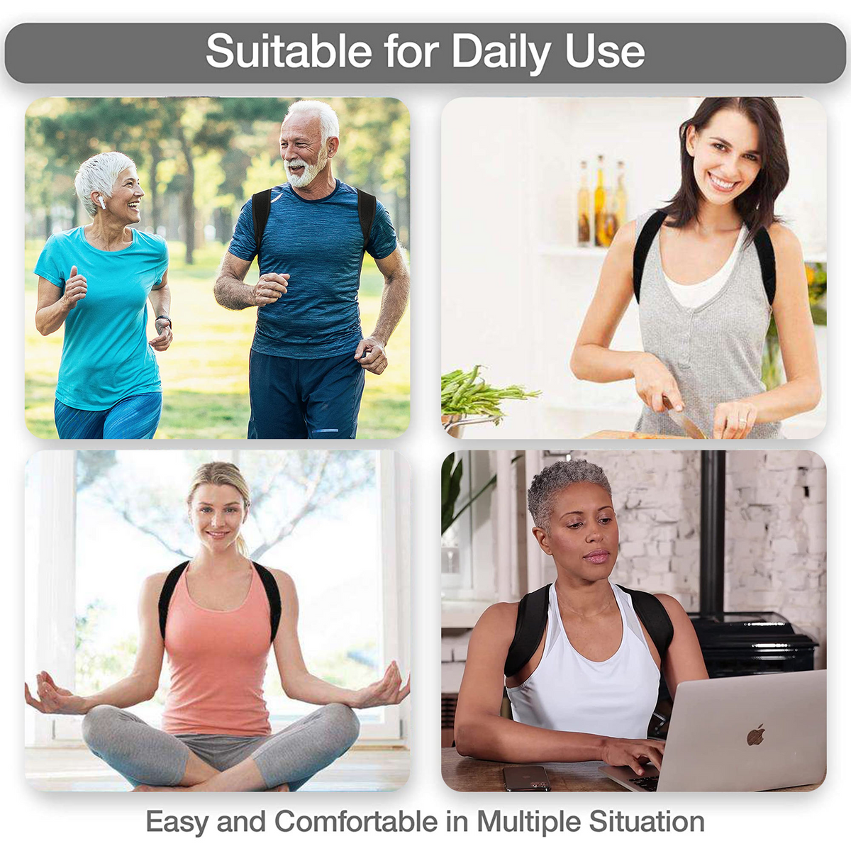 Adjustable Posture Corrector Brace – Back & Shoulder Support for Standing, Sitting & Fitness
