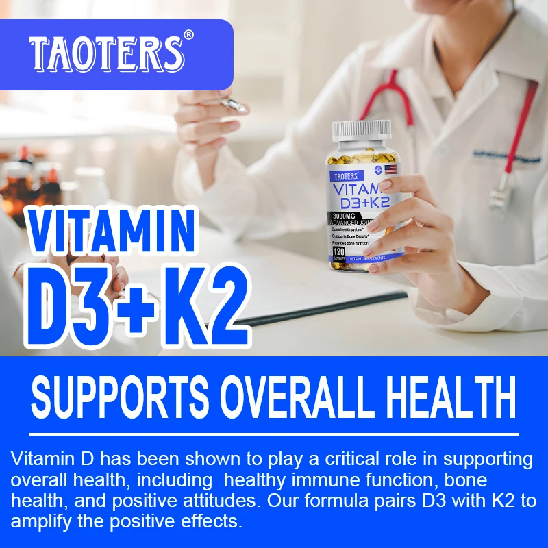 Vitamin D3 + K2 Softgels – Bone & Joint Wellness Support