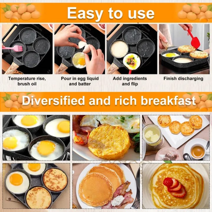 4-Cup Nonstick Egg Frying Pan for Omelette, Pancakes & Breakfast Sandwiches