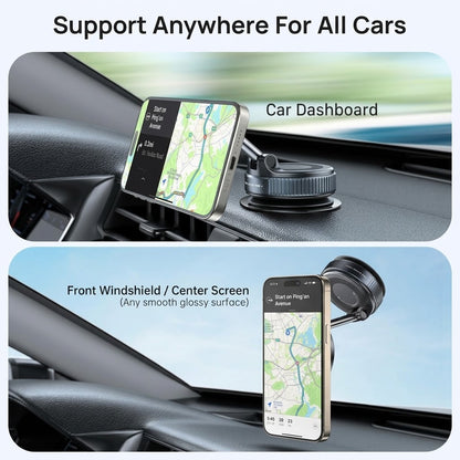 Magnetic Suction Cup Phone Mount for MagSafe – 360° Adjustable Foldable Car Phone Holder