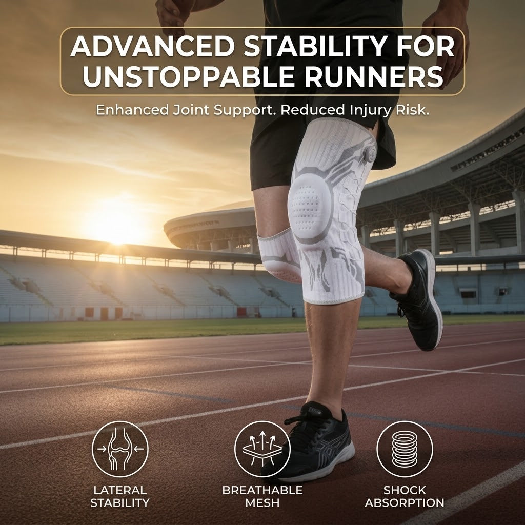 Adjustable Knee Compression Sleeve - Knee Support for Fitness, Basketball & Running