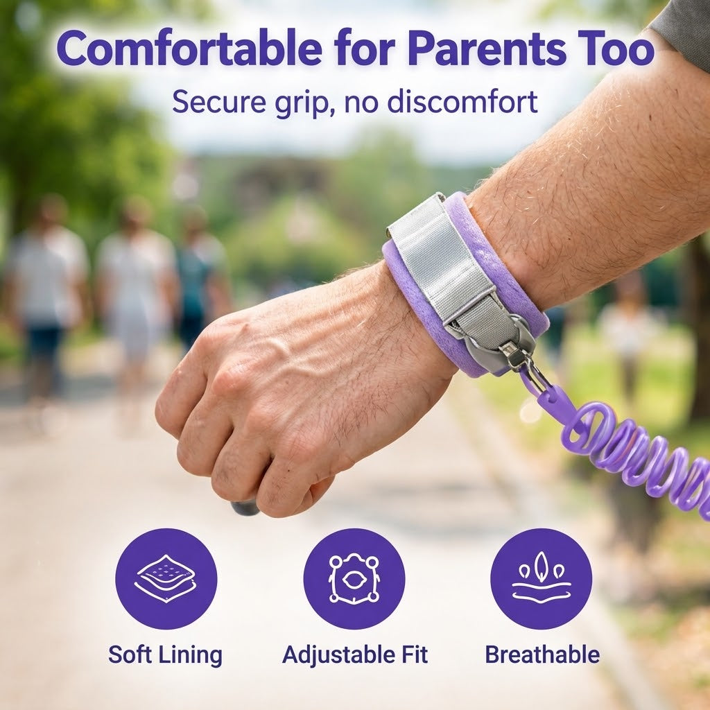 Child Safety Walking Bracelet – Anti-Lost Wrist Link for Travel