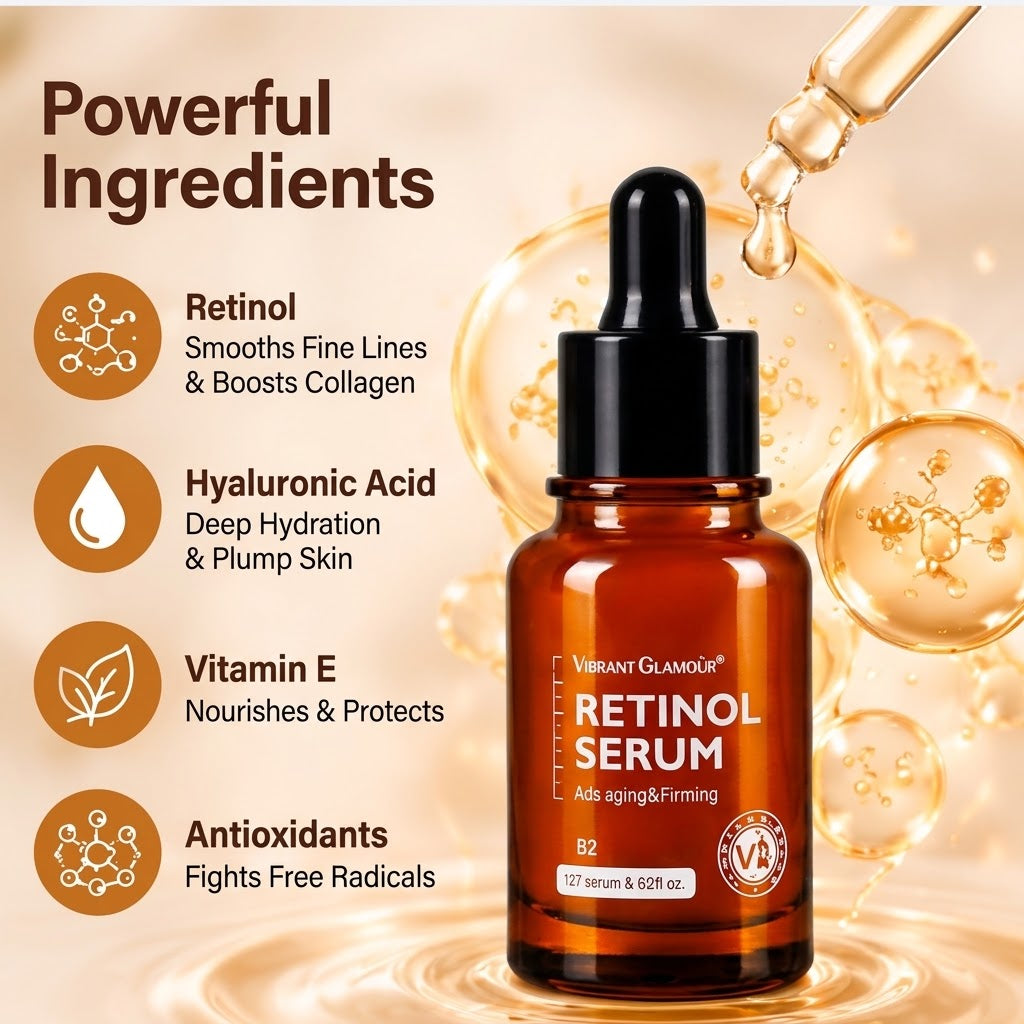 Retinol Facial Serum – Moisturizing Brightening & Firming Anti-Aging Skincare for Fine Lines