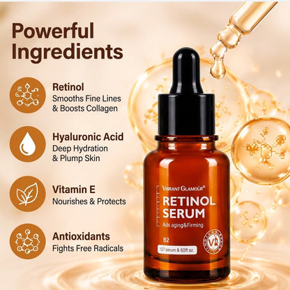 Retinol Facial Serum – Moisturizing Brightening & Firming Anti-Aging Skincare for Fine Lines