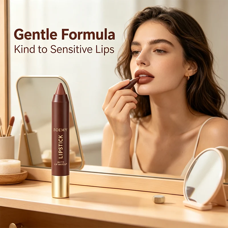 Chocolate Matte Velvet Waterproof Long-Lasting Lipstick Crayon