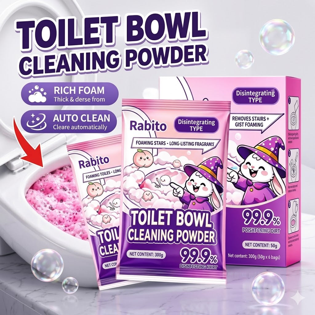 Pink High-Foam Toilet Cleaning Powder – Automatic Toilet Bowl Cleaner