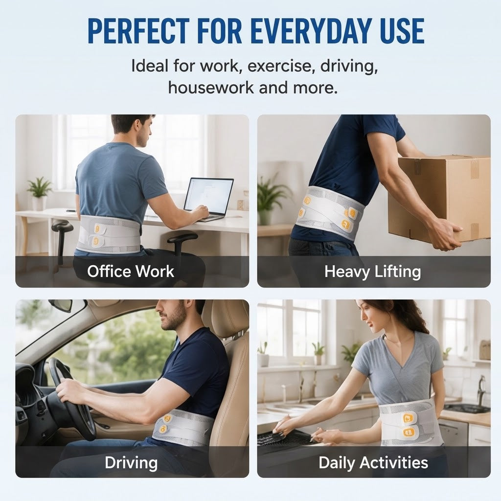 Lumbar Support Belt Adjustable Back Support for Everyday Comfort