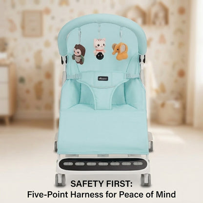 Baby Rocking Chair with Music, Adjustable Recline & Metal Frame