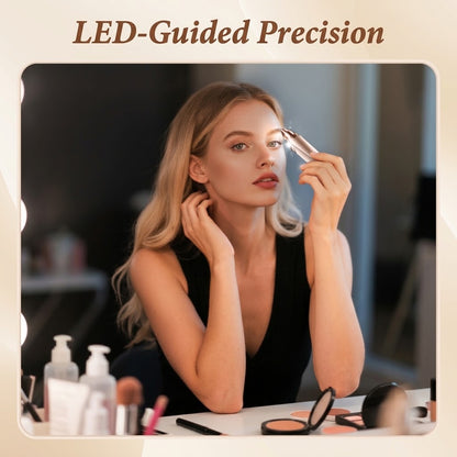2-in-1 Rechargeable Eyebrow Trimmer – LED Precision Facial Hair Remover & Portable Body Razor
