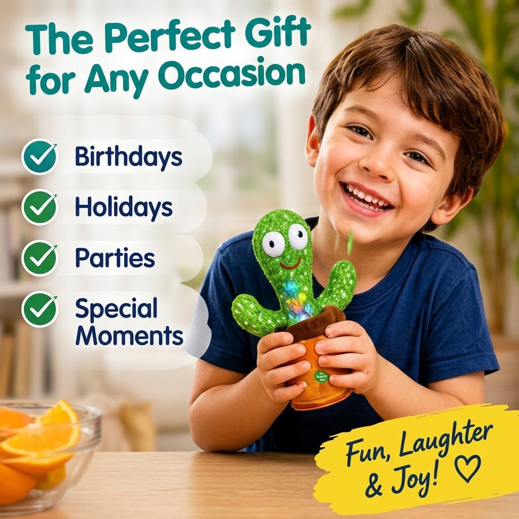 Dancing Talking Cactus Toy – Singing & Voice-Repeating Toy