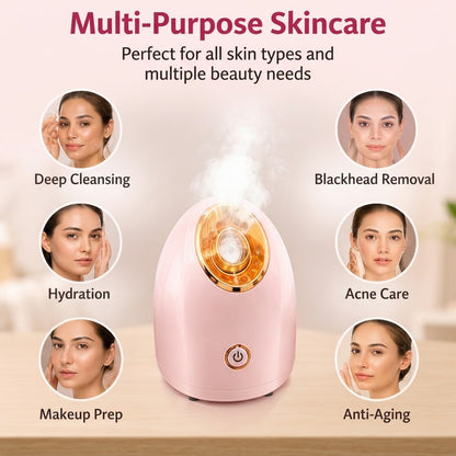 Nano Ionic Facial Steamer – Warm Mist Pore-Care Face Steamer