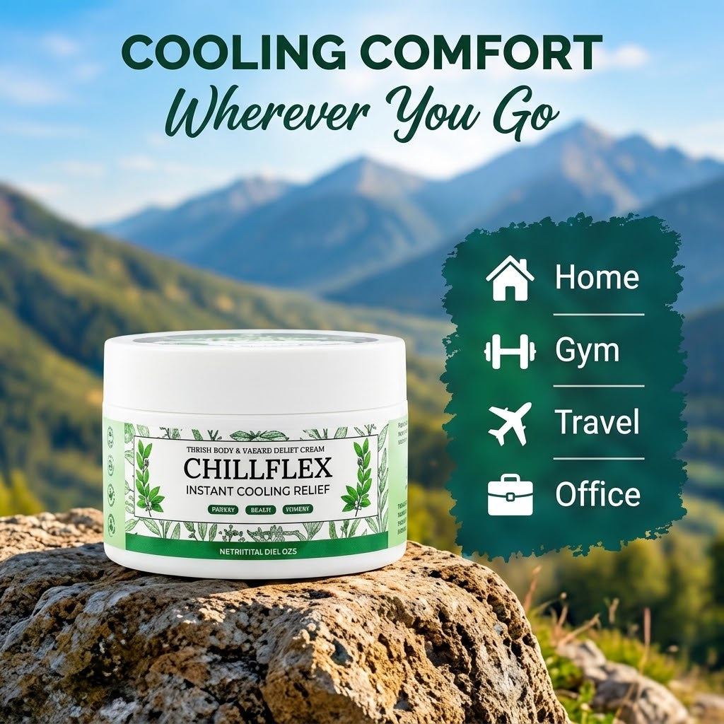 CHILLFLEX Cooling Relief Gel – Menthol Massage Gel for Body Comfort