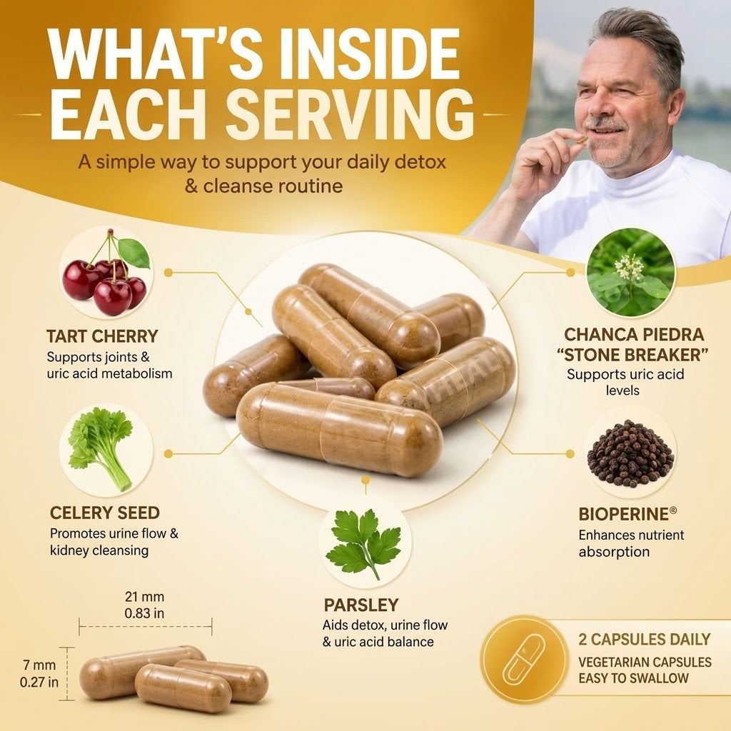 Celery Seed &  Tart Cherry Capsules – Herbal Daily Wellness & Uric Acid Support Supplement