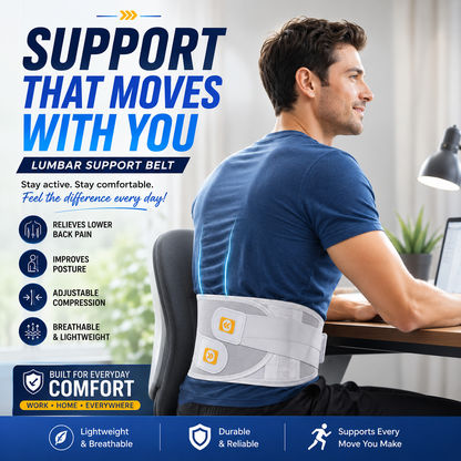 Lumbar Support Belt Adjustable Back Support for Everyday Comfort