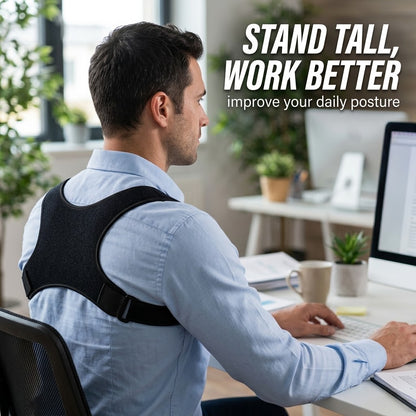 Adjustable Posture Corrector Brace – Back & Shoulder Support for Standing, Sitting & Fitness