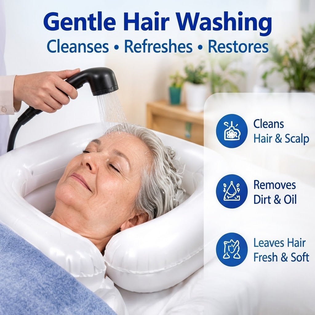 Inflatable Hair Washing Basin – Portable Shampoo Basin for Bed