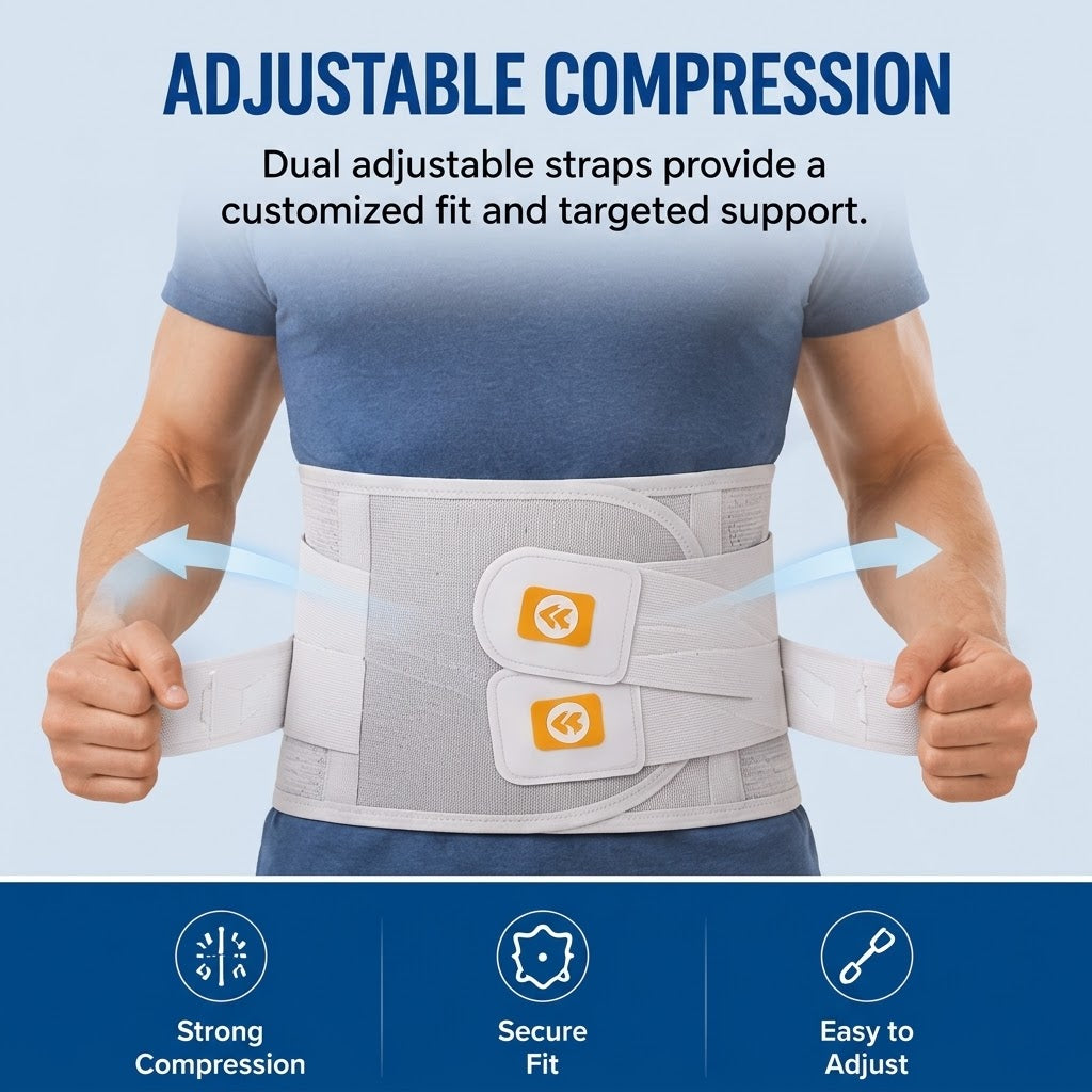 Lumbar Support Belt Adjustable Back Support for Everyday Comfort