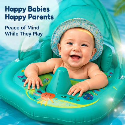 Baby Pool Float with Adjustable Canopy – Infant Swim Seat