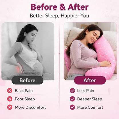 U-Shaped Maternity Pillow – Cotton Pregnancy & Nursing Support