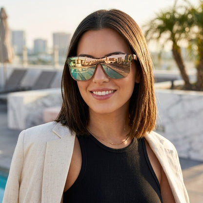 Women's Cat Eye Sunglasses Leopard Print Frame with UV400
