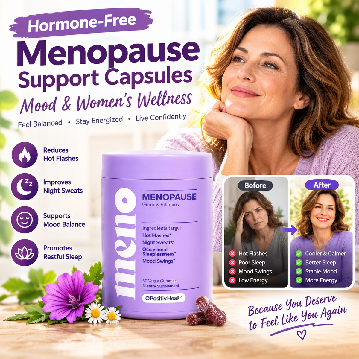 Hormone-Free Menopause Support Capsules – Mood & Women's Wellness