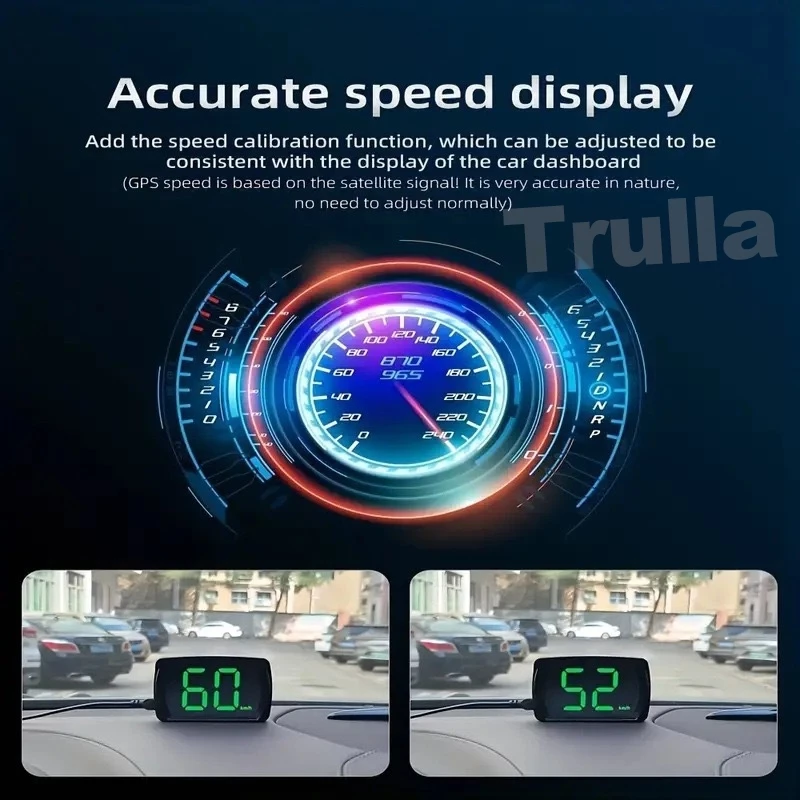 Car Digital HUD Speedometer – 3-Inch OLED GPS Speed Meter with USB Connection