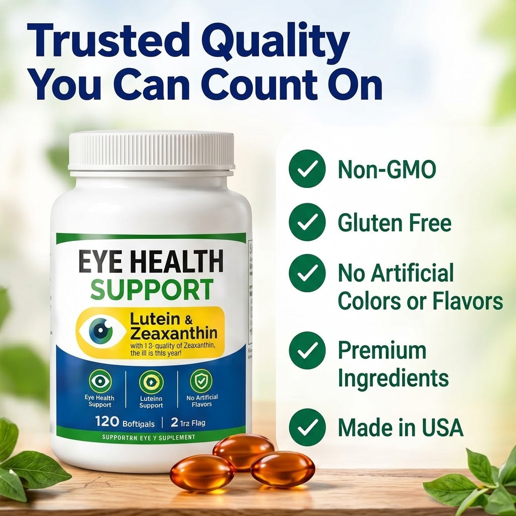 Eye Health Support Softgels with Lutein, Zeaxanthin & Essential Vitamins