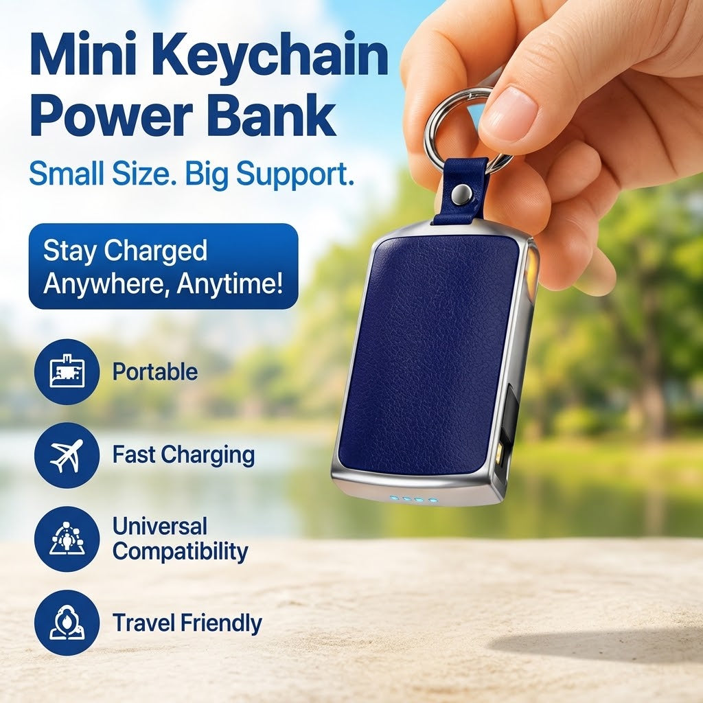 Mini Keychain Power Bank – Portable Emergency Phone Charger