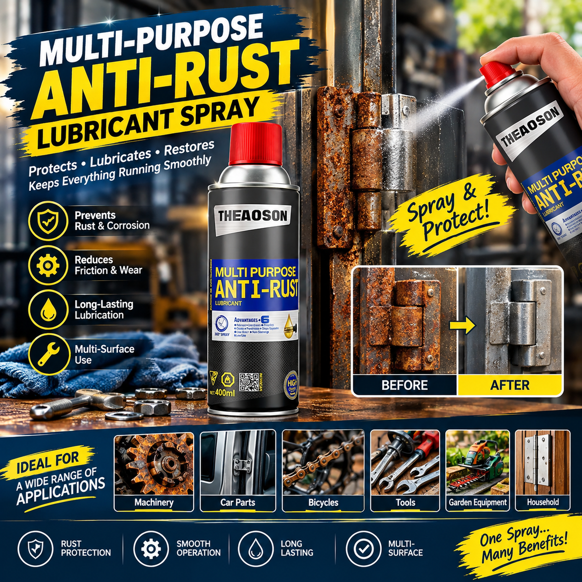 Multi-Purpose Anti-Rust Lubricant – Protective Maintenance Spray