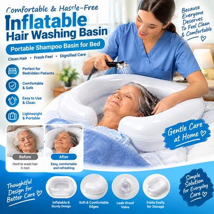 Inflatable Hair Washing Basin – Portable Shampoo Basin for Bed