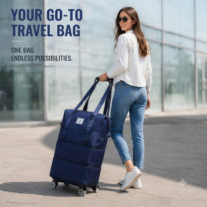 Foldable Expandable Travel Duffle Bag – Waterproof Large Storage Bag with Wheels