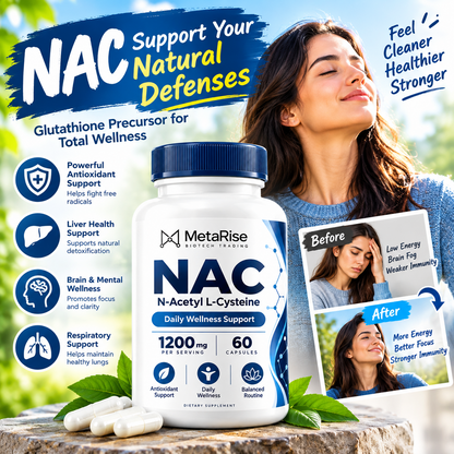 NAC Capsules – Glutathione Precursor & Antioxidant Support, 60 Count