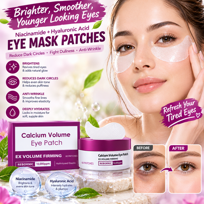 Niacinamide & Hyaluronic Acid Vegan Eye Mask Patches – Brightening, Hydrating & Anti-Wrinkle Care