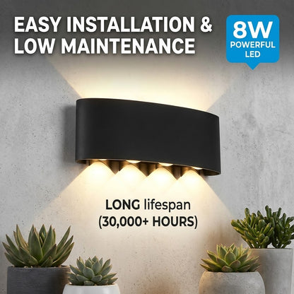Modern Outdoor LED Wall Light – 8W Waterproof IP65 Aluminum Exterior Lighting