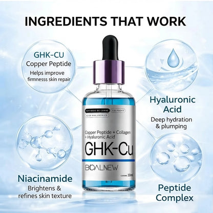 GHK-Cu Copper Peptide Serum – Anti-Aging, Hydrating, Firming & Brightening Facial Care