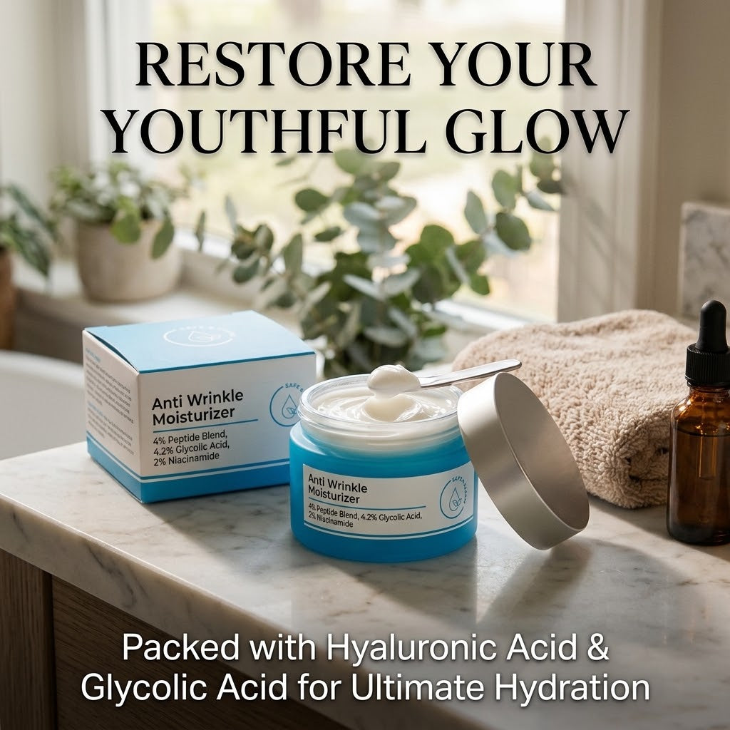 Glyco-Peptide Anti-Wrinkle Day Cream – Hyaluronic Acid, Glycolic Acid & Vitamin E Moisturizer