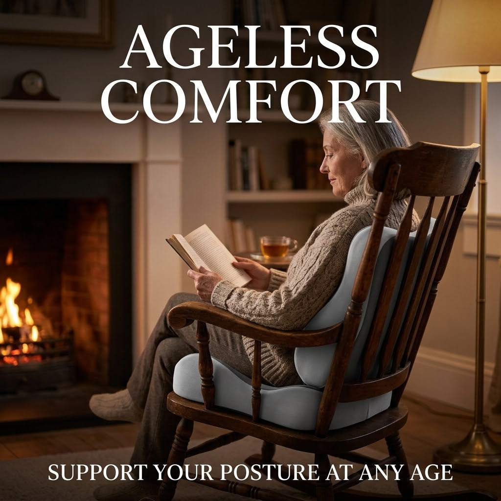 Breathable Memory Foam Lumbar Support Seat Cushion – Comfortable Office, Student & Car Use
