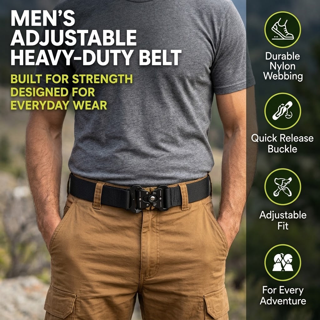Men’s Adjustable Heavy-Duty Belt – Everyday Wear