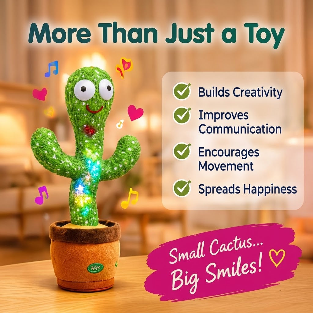 Dancing Talking Cactus Toy – Singing & Voice-Repeating Toy