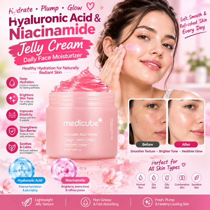 Hyaluronic Acid & Niacinamide Jelly Cream – Daily Face Moisturizer