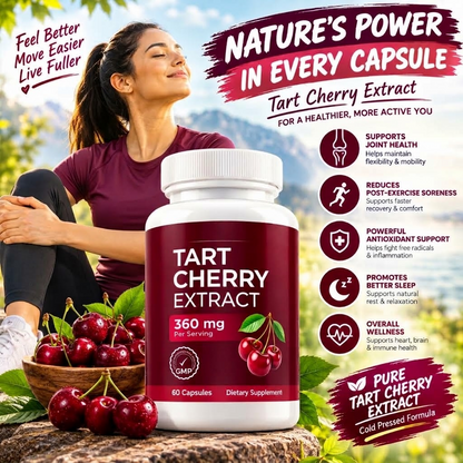 Tart Cherry Extract Capsules – Cold-Pressed Fruit Supplement for Daily Wellness